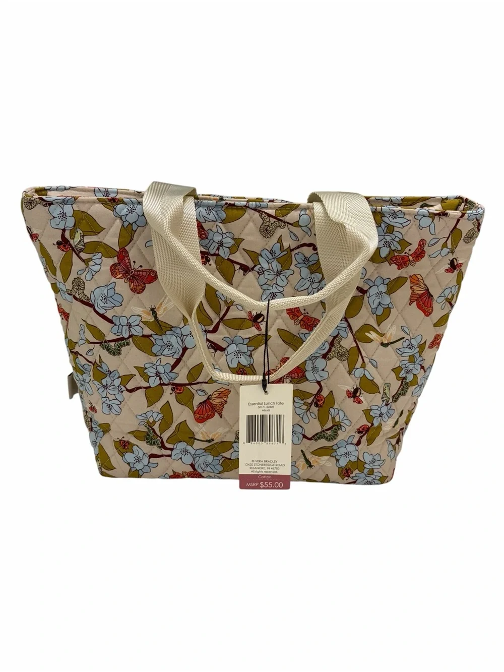 Vera Bradley Abuzz Ladybug Dragon Fly Butterfly Floral Essential Lunch Tote Bag
